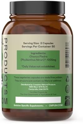 Cápsulas Orgánicas de Chanca Piedra 500mg - Extracto de Phyllanthus Niruri para Riñones, Vesícula y Hígado, 100 Cápsulas Veganas, Sin OGM, Hecho en - imagen 3