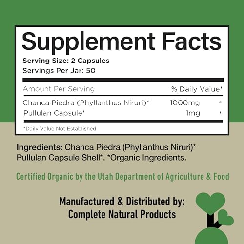 Cápsulas Orgánicas de Chanca Piedra 500mg - Extracto de Phyllanthus Niruri para Riñones, Vesícula y Hígado, 100 Cápsulas Veganas, Sin OGM, Hecho en - imagen 6