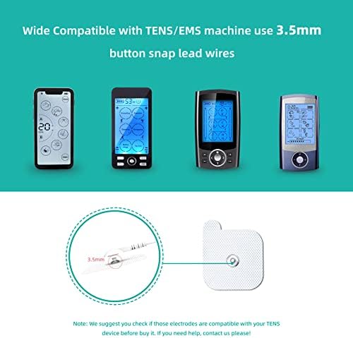 Pads de Repuesto ReaJoy para Unidad TENS, 20 PCS Electrodos Adhesivos Reutilizables, Compatibles con la Mayoría de Máquinas Estimuladoras, Conector - imagen 3