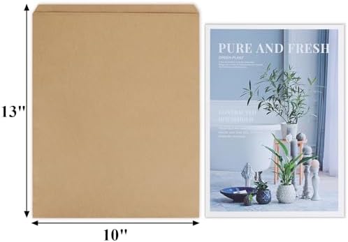 Bolsa de Papel Planas BagDream 10x13, Paquete de 100, Kraft Marrón para Impresiones, Manualidades, Tarjetas, Negocios Pequeños, Empaque y Regalos - imagen 2