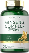 Cápsulas de Complejo de Ginseng Carlyle | 200 Contenido | Suplemento de Extracto de Raíz Herbal Tradicional | Sin OGM y Libre de Gluten - imagen 1