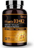 NATURE TARGET Vitamina D3 K2 con Calcio y Magnesio - Fórmula Max Fuerza 4 en 1 para Huesos, Corazón e Inmunidad - 5000 IU de Vitamina D3 y 120 mcg de - imagen 1