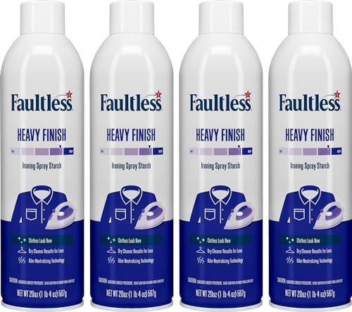 Spray de Almidón para Ropa Faultless, 20 oz, Paquete de 4 Latas para un Planchado Suave y Sin Residuos, Fácil Aplicación y Deslizamiento - imagen 1