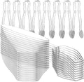 Juegos de 32 Tazones de Plástico Transparente de 6 oz - 16 Tazones Angulados con 8 Cucharas y 8 Pinzas, Contenedores Desechables para Dulces y - imagen 1