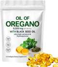 YATIME Aceite de Orégano con Aceite de Semilla Negra, Cápsulas Orgánicas 2 en 1, 6000mg por Porción, 300 Softgels, 4X Fuerza Carvacrol y Timoquinona, - imagen 1