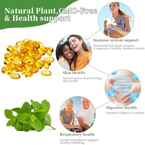 YATIME Aceite de Orégano con Aceite de Semilla Negra, Cápsulas Orgánicas 2 en 1, 6000mg por Porción, 300 Softgels, 4X Fuerza Carvacrol y Timoquinona, - imagen 4