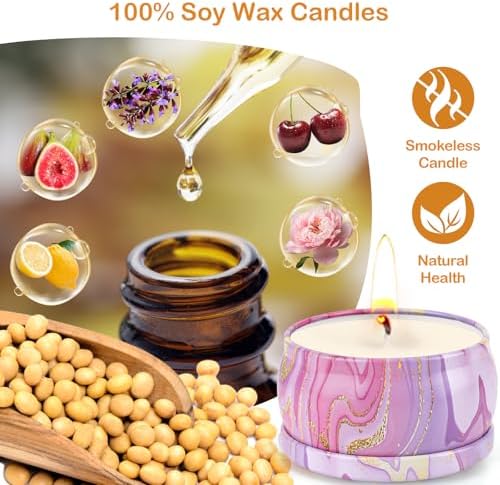 Set de 6 Velas Aromáticas de Cera de Soja para Regalo, Ideal para Navidad, Cumpleaños, Día de las Madres y Agradecimiento a Maestros - imagen 2