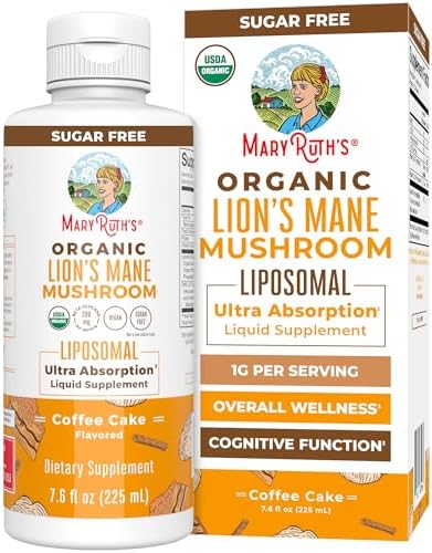 Suplemento de Lion's Mane MARYRUTH'S Organics | Ultra Absorción Liposomal | Champiñón Lion's Mane de Espectro Completo | 200mg de Beta-Glucanos por - imagen 1