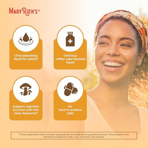 Suplemento de Lion's Mane MARYRUTH'S Organics | Ultra Absorción Liposomal | Champiñón Lion's Mane de Espectro Completo | 200mg de Beta-Glucanos por - imagen 6