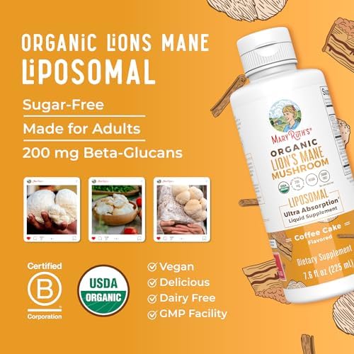 Suplemento de Lion's Mane MARYRUTH'S Organics | Ultra Absorción Liposomal | Champiñón Lion's Mane de Espectro Completo | 200mg de Beta-Glucanos por - imagen 8