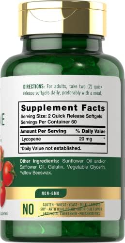 Carlyle Licopeno | 20mg | 120 Cápsulas Blandas | Suplemento Libre de OGM y Gluten - imagen 2
