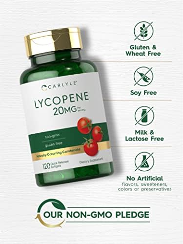 Carlyle Licopeno | 20mg | 120 Cápsulas Blandas | Suplemento Libre de OGM y Gluten - imagen 4