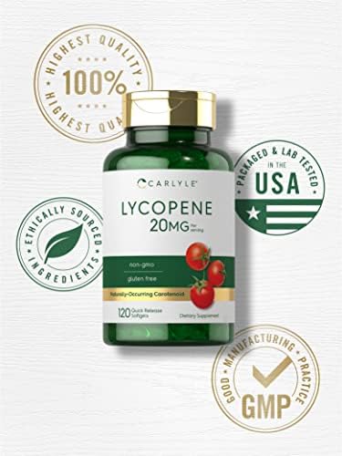 Carlyle Licopeno | 20mg | 120 Cápsulas Blandas | Suplemento Libre de OGM y Gluten - imagen 5