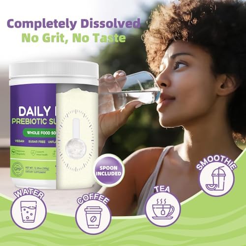 Suplemento Diario de Fibra NATURE TARGET - Polvo de Fibra Prebiótica Soluble para la Salud Digestiva, Sin Sabor, Libre de Gluten y Azúcar, Keto - 70 - imagen 6