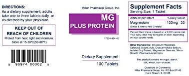 Mg Plus Protein Miller, 100 tabletas de 133 mg - imagen 2