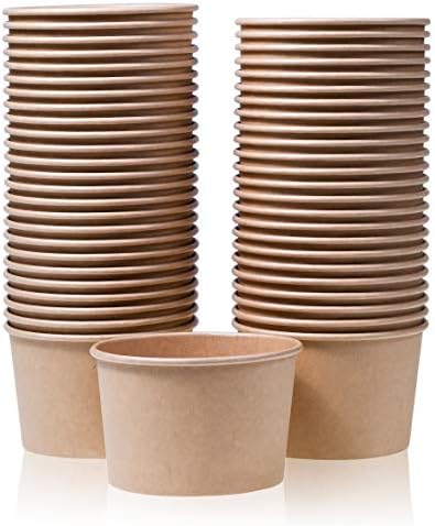 Tazas de Papel para Helado MATICAN - Paquete de 50, 16 Oz, Desechables para Postres Fríos o Calientes, Tazas para Sundae y Yogur Congelado, Color - imagen 1