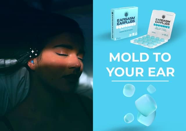 Tapones Eargasm Squishies - Azul Moldables Multipropósito Reducción de Ruido Impermeables y Aislantes para Dormir, Ronquidos, Estudiar, Nadar y Más - - imagen 7