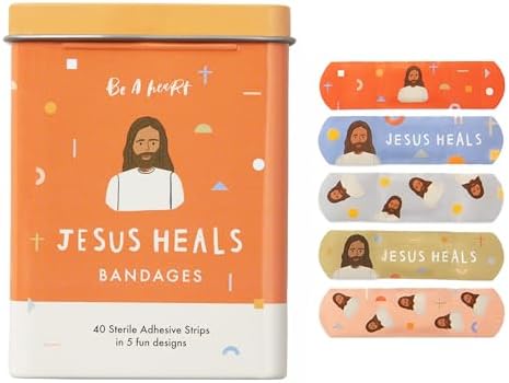 Curitas Be A Heart Original Jesús Sana, Curitas Adhesivas para Niños (2 Latas de Curitas) - imagen 1
