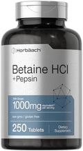 Horbäach Betaína HCl con Pepsina | 250 Tabletas | Suplemento de Clorhidrato | con Jengibre | Sin OGM, Libre de Gluten - imagen 1