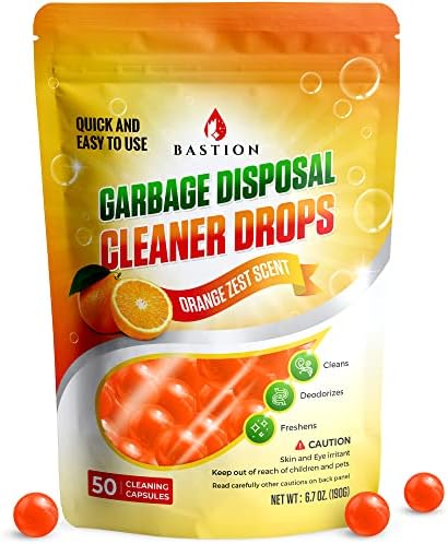 Bastion Limpiador y Desodorante para Trituradores de Basura - [[50 Unidades]] Bolitas Aromatizantes de Naranja para Fregaderos y Eliminador de Olores - imagen 1
