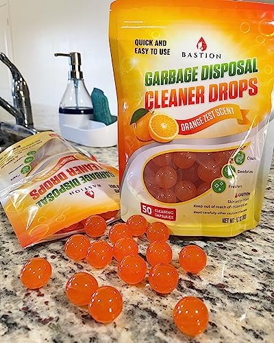 Bastion Limpiador y Desodorante para Trituradores de Basura - [[50 Unidades]] Bolitas Aromatizantes de Naranja para Fregaderos y Eliminador de Olores - imagen 2