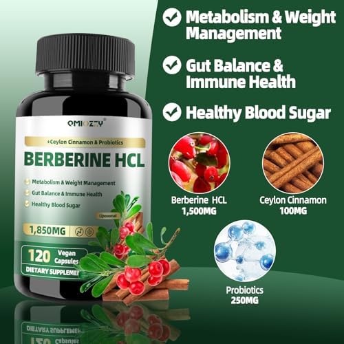 Suplemento de Berberina 1500mg, Berberina Liposomal con Canela de Ceilán y Probióticos para Hombres y Mujeres, Extracto Himalayo, Apoyo a la Salud - imagen 2