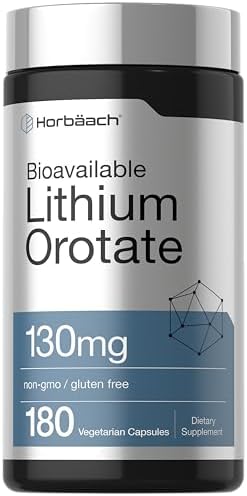 Lithium Orotate Horbäach 130mg | 180 Cápsulas | Sin OGM, Libre de Gluten, Vegano | 5mg de Litio Elemental Bioavailable - imagen 1