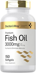 Aceite de Pescado Doctor's Way 3000mg | 150 Cápsulas Blandas | Omega-3 con EPA y DHA | Suplemento Sin OGM y Libre de Gluten - imagen 1