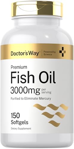 Aceite de Pescado Doctor's Way 3000mg | 150 Cápsulas Blandas | Omega-3 con EPA y DHA | Suplemento Sin OGM y Libre de Gluten - imagen 1