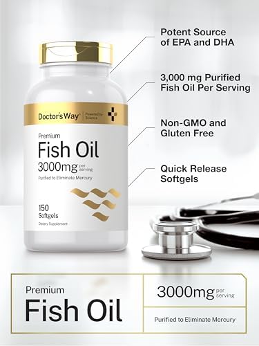 Aceite de Pescado Doctor's Way 3000mg | 150 Cápsulas Blandas | Omega-3 con EPA y DHA | Suplemento Sin OGM y Libre de Gluten - imagen 4