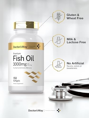 Aceite de Pescado Doctor's Way 3000mg | 150 Cápsulas Blandas | Omega-3 con EPA y DHA | Suplemento Sin OGM y Libre de Gluten - imagen 5