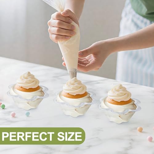 Tazones Transparentes KUCKOW, 100 PZS, Tazones para Helado, Tazones Pequeños para Aperitivos, Postres, Ensaladas y Más, Forma de Flor (8 OZ) - imagen 8