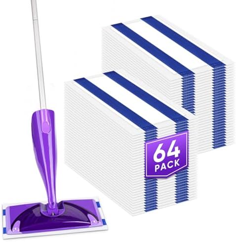 Repuestos de Almohadillas GLIMGLINT Compatibles con Swiffer Wet Jet, 4 Capas, Súper Absorbentes, 64 Piezas para Limpieza y Secado de Pisos - imagen 1