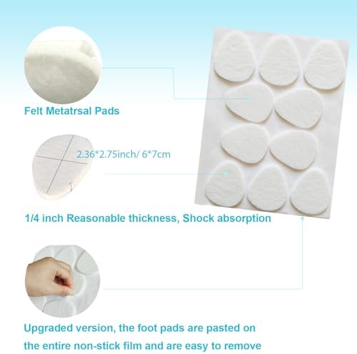 Almohadillas Metatarsales Misorita para Hombre y Mujer, 40 Piezas, Cojín Adhesivo para la Parte Delantera del Pie, Soporte para Metatarsalgia y - imagen 4