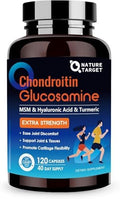 Suplemento para Articulaciones NATURE TARGET Glucosamina, Condroitina, MSM, Libre de Mariscos, Cúrcuma, Ácido Hialurónico, Colágeno, 120 Cápsulas - imagen 1