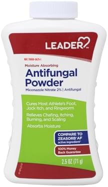 Polvo LEADER para Pie de Atleta, Absorbente de Humedad, Libre de Talco, 2.5 Onzas - imagen 2