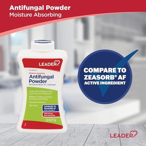 Polvo LEADER para Pie de Atleta, Absorbente de Humedad, Libre de Talco, 2.5 Onzas - imagen 3