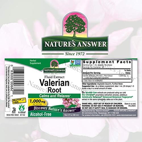 Extracto de Raíz de Valeriana Nature's Answer 2 Oz - Sin Alcohol, Sin Gluten, Kosher, No Transgénico, Hecho en EE. UU. - Apoyo para la Calma y - imagen 2