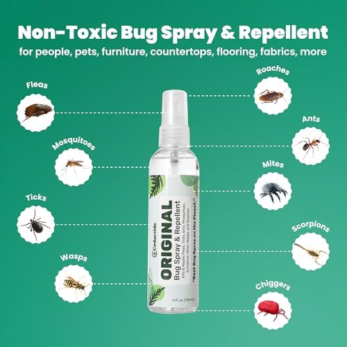 Cedarcide Original Spray Antiinsectos | Repelente y Eliminador de Pulgas, Garrapatas, Mosquitos, Ácaros, Hormigas y Chiggers | Para Personas, - imagen 5
