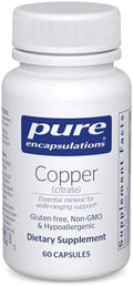 Pure Encapsulations Cobre (Citrato) | Forma Altamente Biodisponible de Cobre | 60 Cápsulas - imagen 1