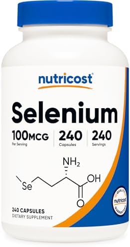 Suplemento de Selenio Nutricost 100mcg, 240 Cápsulas, Vegetariano, Libre de Gluten y No Transgénico - imagen 1