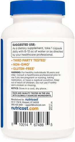 Suplemento de Selenio Nutricost 100mcg, 240 Cápsulas, Vegetariano, Libre de Gluten y No Transgénico - imagen 4