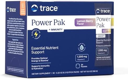 Trace Minerals Power Pak Inmunidad - Paquetes de Multivitaminas y Mult Minerales - Soporte de Electrolitos - 1200 mg de Vitamina C Sabor Limón y - imagen 1