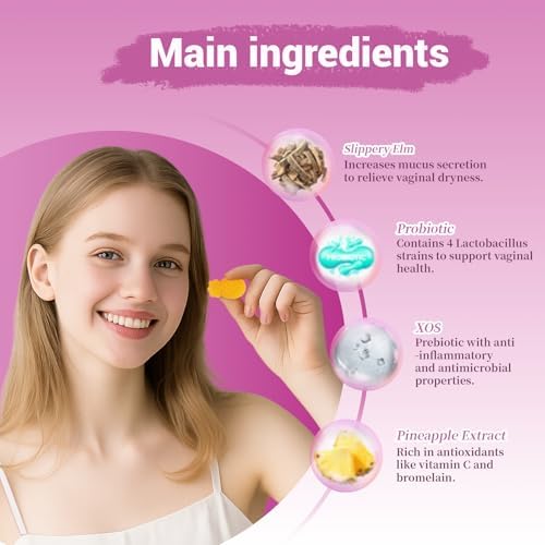 Gomitas Probióticas Femeninas Lunivox Her Juicy con Prebióticos y Olmo Resbaladizo - Equilibrio de pH, Salud Digestiva y Soporte Inmunológico - Sabor - imagen 4