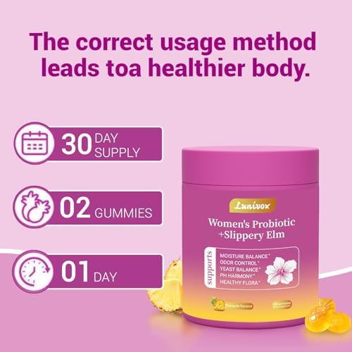 Gomitas Probióticas Femeninas Lunivox Her Juicy con Prebióticos y Olmo Resbaladizo - Equilibrio de pH, Salud Digestiva y Soporte Inmunológico - Sabor - imagen 5