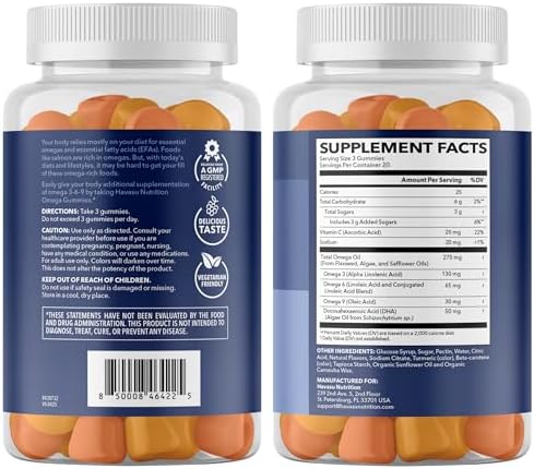 Gomitas Omega 3 6 9 + DHA para Adultos - Alternativa Vegana de Aceite de Pescado con Aceite de Semilla de Chía y Algas - 60 Unidades - imagen 7