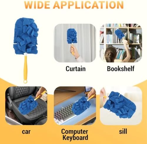 Recargas de Plumero Reutilizables Compatibles con Swiffer - Paquete de 5 Recargas Electroestáticas de 360° con Mango - Recargas Resistentes para - imagen 3