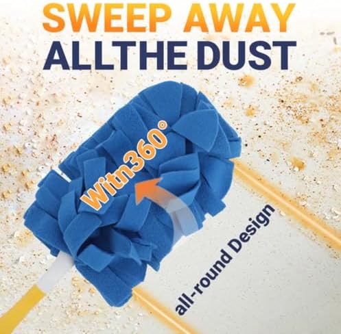 Recargas de Plumero Reutilizables Compatibles con Swiffer - Paquete de 5 Recargas Electroestáticas de 360° con Mango - Recargas Resistentes para - imagen 4