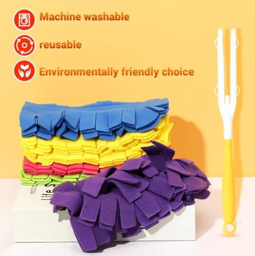 Recargas de Plumero Reutilizables Compatibles con Swiffer - Paquete de 5 Recargas Electroestáticas de 360° con Mango - Recargas Resistentes para - imagen 6