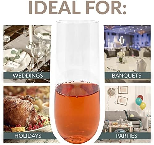 Copas de Champagne de Plástico Reli | Paquete de 25 | 9 oz - Transparentes | Copas Premium Sin Tallo | Perfectas para Celebraciones - imagen 3